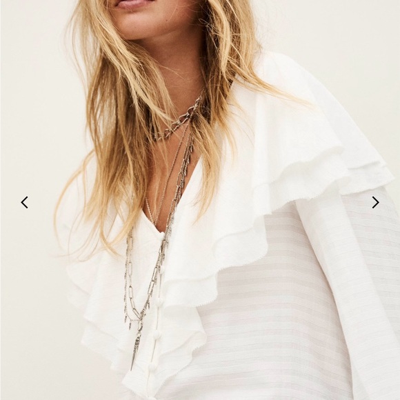 ba&sh White Ruffled Blouse - Picture 2 of 9